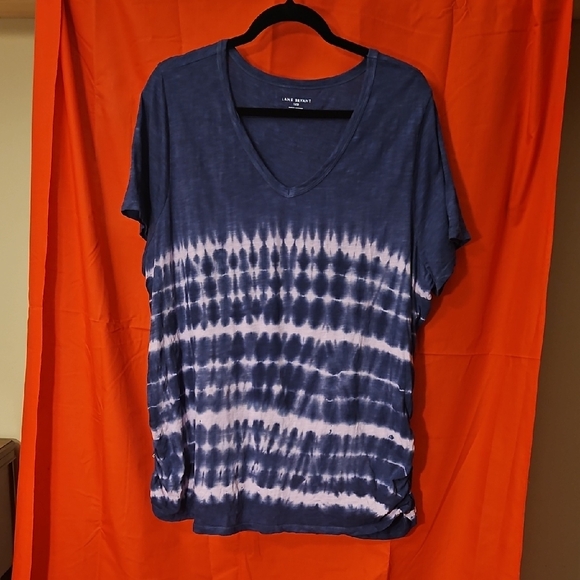 Lane Bryant Tops - Lane Bryant 18/20 Purple Pink Tie-Dye V-Neck 100% Cotton Tee EUC